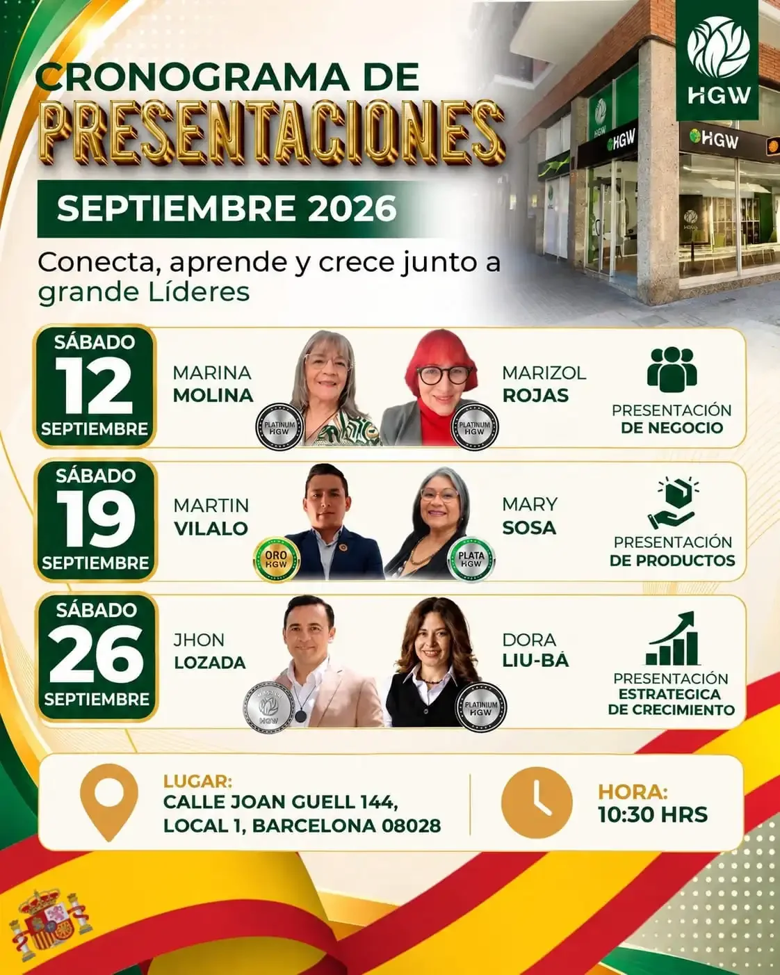 📢✨ CRONOGRAMA DE PRESENTACIONES HGW – AGOSTO 2026 ✨📢